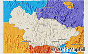 Shaded Relief 3D Map of Ambalavao, political outside