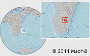 Gray Location Map of Ambalavao, hill shading