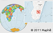 Political Location Map of Ambalavao, highlighted country