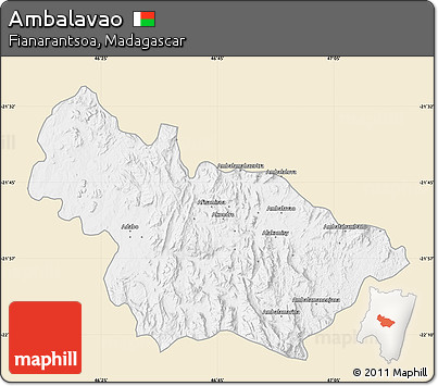 Classic Style Map of Ambalavao, single color outside
