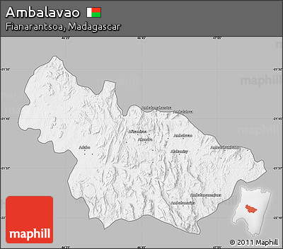 Gray Map of Ambalavao, single color outside