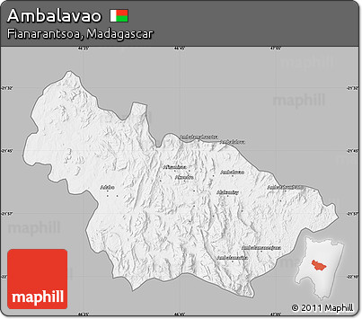 Gray Map of Ambalavao, single color outside