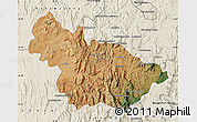 Satellite Map of Ambalavao, shaded relief outside