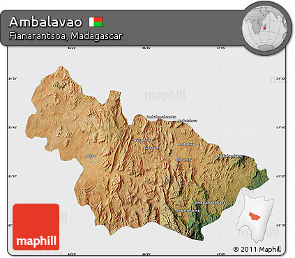 Satellite Map of Ambalavao, single color outside