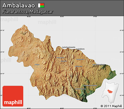 Satellite Map of Ambalavao, single color outside