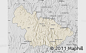 Shaded Relief Map of Ambalavao, desaturated