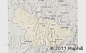 Shaded Relief Map of Ambalavao, semi-desaturated