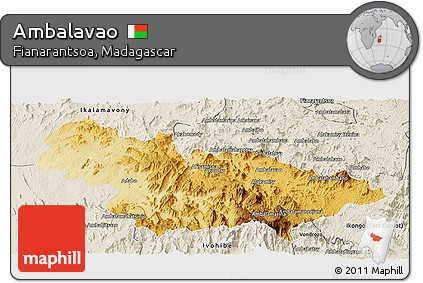 Physical Panoramic Map of Ambalavao, shaded relief outside
