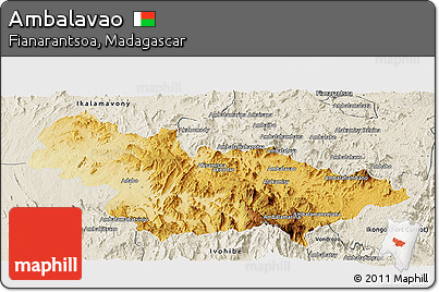 Physical Panoramic Map of Ambalavao, shaded relief outside