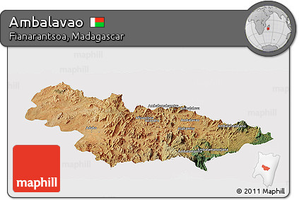 Satellite Panoramic Map of Ambalavao, cropped outside
