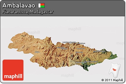 Satellite Panoramic Map of Ambalavao, cropped outside