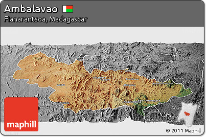 Satellite Panoramic Map of Ambalavao, desaturated