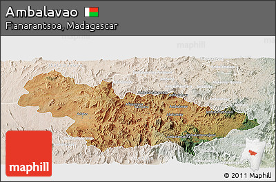 Satellite Panoramic Map of Ambalavao, lighten