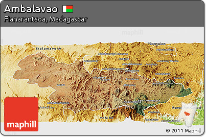 Satellite Panoramic Map of Ambalavao, physical outside