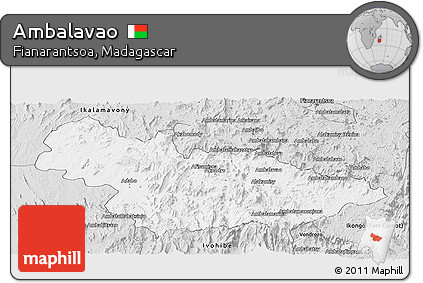 Silver Style Panoramic Map of Ambalavao