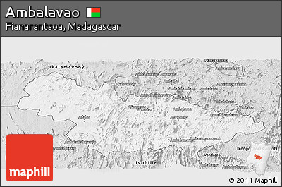 Silver Style Panoramic Map of Ambalavao