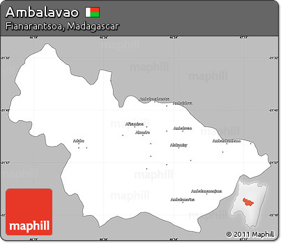 Gray Simple Map of Ambalavao, single color outside