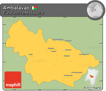 Savanna Style Simple Map of Ambalavao, single color outside