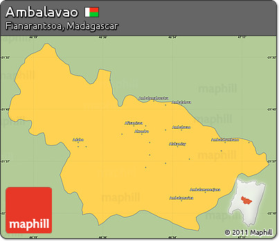 Savanna Style Simple Map of Ambalavao, single color outside