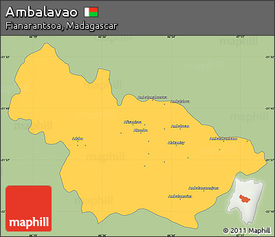 Savanna Style Simple Map of Ambalavao, single color outside