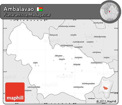 Silver Style Simple Map of Ambalavao