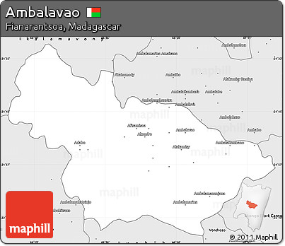 Silver Style Simple Map of Ambalavao
