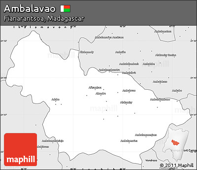 Silver Style Simple Map of Ambalavao