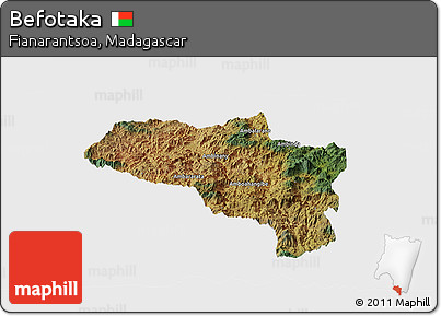 Satellite Panoramic Map of Befotaka, single color outside