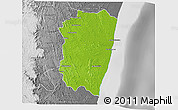 Physical 3D Map of Farafangana, desaturated