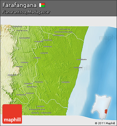 Physical 3D Map of Farafangana