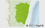 Physical 3D Map of Farafangana, lighten