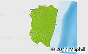 Physical 3D Map of Farafangana, single color outside