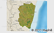 Satellite 3D Map of Farafangana, shaded relief outside