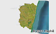Satellite 3D Map of Farafangana, single color outside