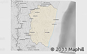 Shaded Relief 3D Map of Farafangana, desaturated