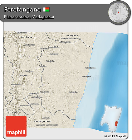 Shaded Relief 3D Map of Farafangana