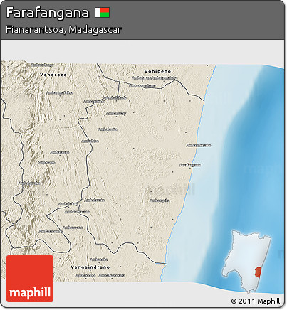 Shaded Relief 3D Map of Farafangana