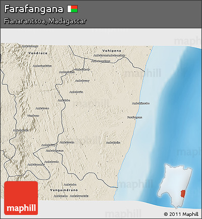 Shaded Relief 3D Map of Farafangana