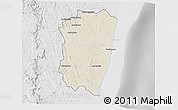 Shaded Relief 3D Map of Farafangana, lighten, desaturated