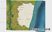 Shaded Relief 3D Map of Farafangana, satellite outside
