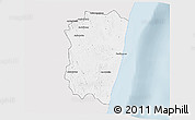 Silver Style 3D Map of Farafangana, single color outside