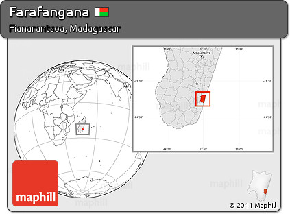 Blank Location Map of Farafangana, highlighted country
