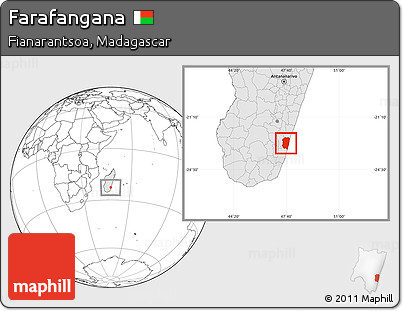 Blank Location Map of Farafangana, highlighted country