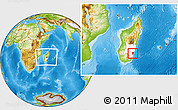 Physical Location Map of Farafangana, highlighted parent region, within the entire country