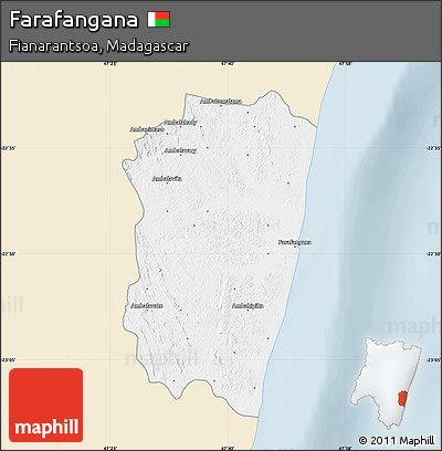 Classic Style Map of Farafangana, single color outside
