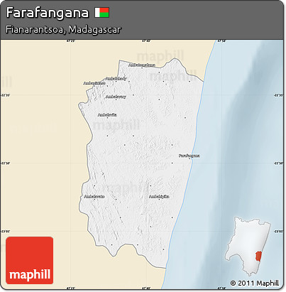 Classic Style Map of Farafangana, single color outside