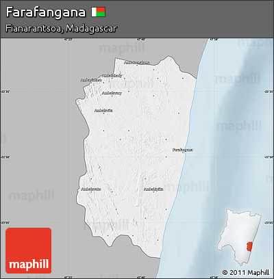 Gray Map of Farafangana, single color outside