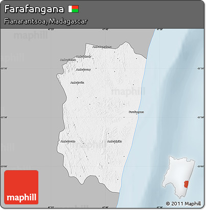 Gray Map of Farafangana, single color outside