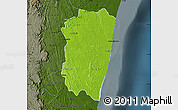 Physical Map of Farafangana, darken