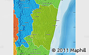 Physical Map of Farafangana, political outside